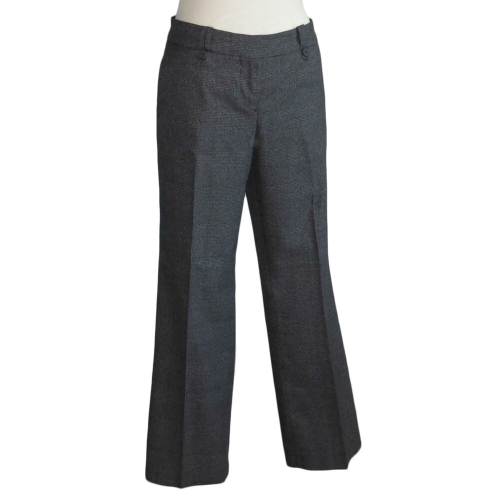 Talbots 8 Petite Dark Grey Check Pattern Dress Pants